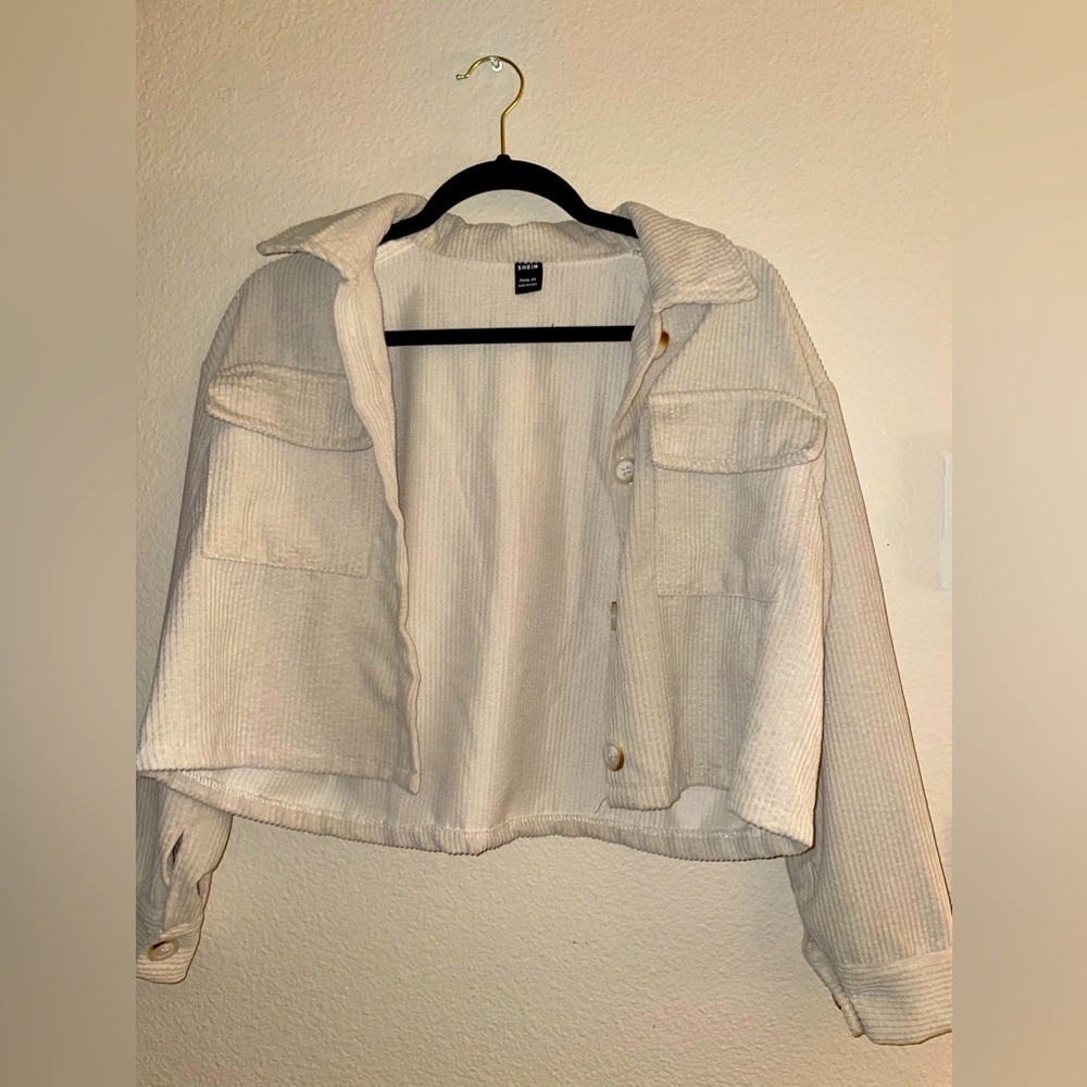 White crop shacket shein XS